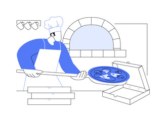 Take away pizza isolated cartoon vector illustrations.