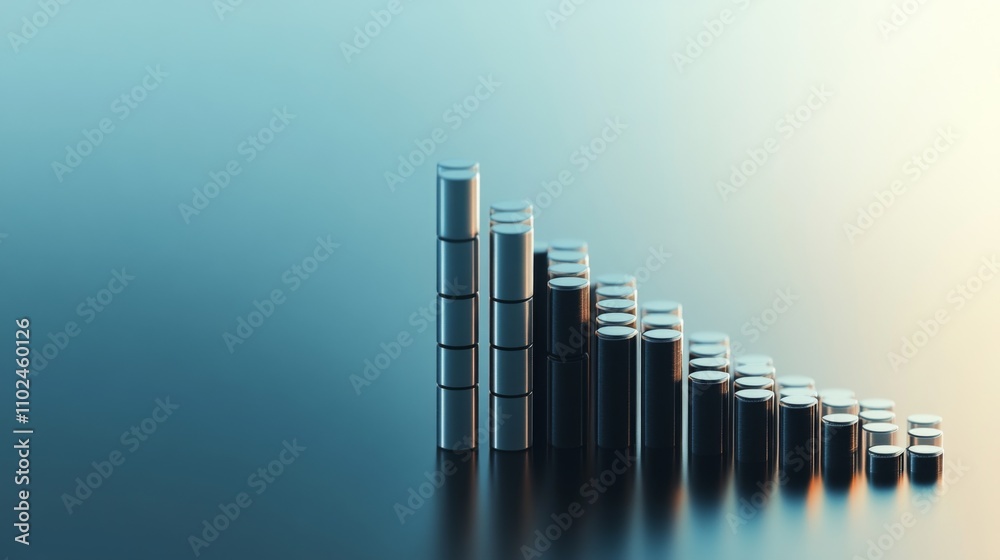 Poster Metallic Bar Graph Representation of Data Visualization Metrics