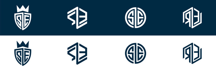 SE ES letter logo set design