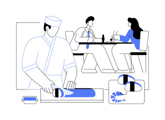 Open kitchen isolated cartoon vector illustrations.