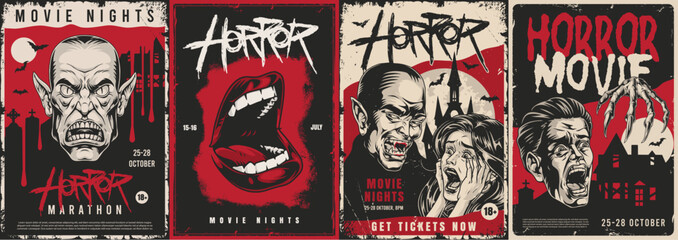 Horror movie marathon posters for events