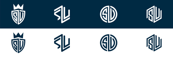 SV VS letter logo set design