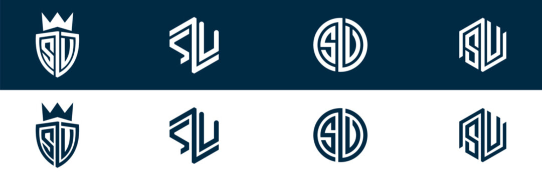 SV VS letter logo set design