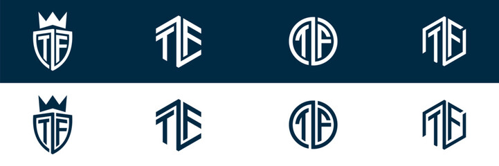 TF FT letter modern logo design