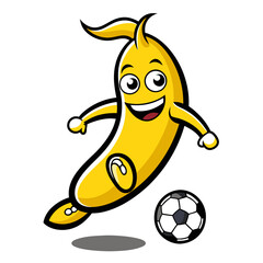 Banana Mascot Logo with Coffee, Glasses, Book, Gaming Controller, Paint, Boxing Gloves, Playful banana mascot logo collection in various moods and activities for digital designs.