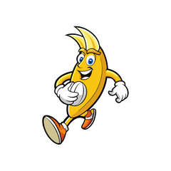 Banana Mascot Logo with Coffee, Glasses, Book, Gaming Controller, Paint, Boxing Gloves, Playful banana mascot logo collection in various moods and activities for digital designs.