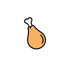Chicken roast leg logo flat vector design