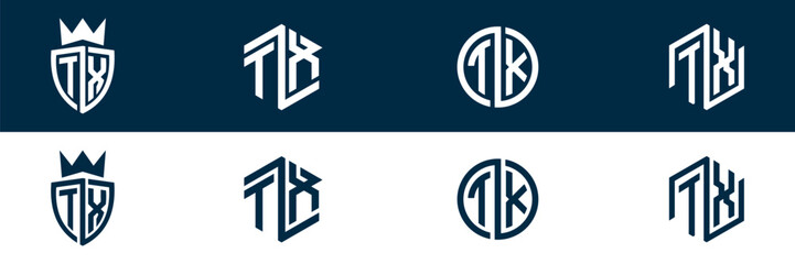 TX XT letter modern logo design