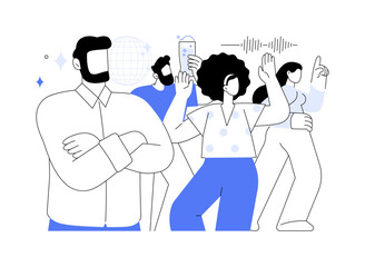 Night club promoter isolated cartoon vector illustrations.