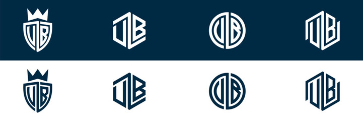 Typography letter UB BU letter logo design