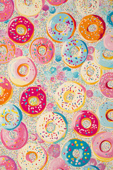 Whimsical and Vibrant Donut Bonanza for a Lively Dessert Café Atmosphere