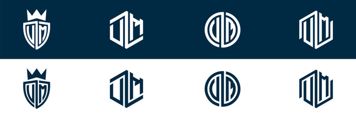 Typography letter UM MU letter logo design