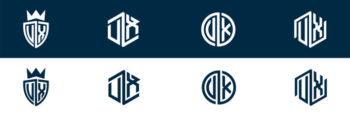 Typography letter UX XU letter logo design