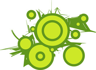 El&eacute;ments retro urbains grunge et pop, vert, fond transparent