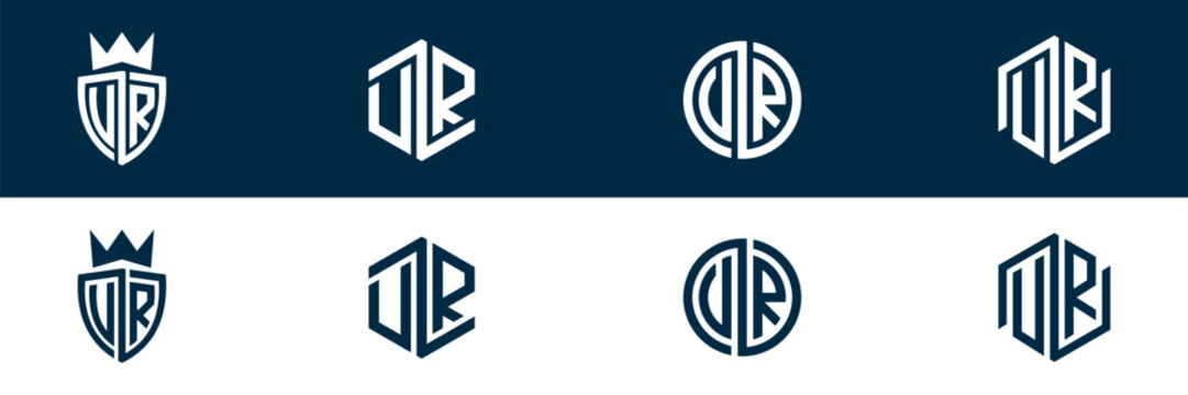 Typography letter VR RV letter logo design