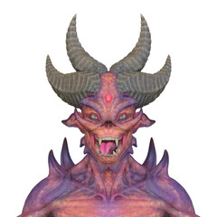 モンスターの顔アップ　3DCGレンダリング