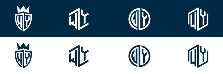 WY YW  letter logo set design