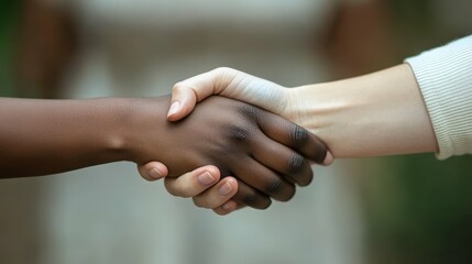 A diverse team in a workplace setting, one person offering support to another with a calm smile,