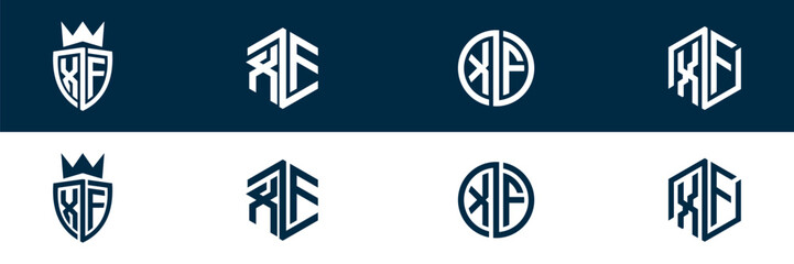 XF FX letter logo set design