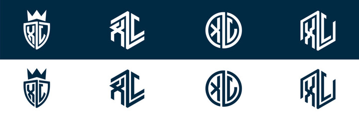 XJ JX letter logo set design