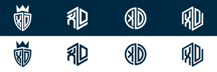 XO OX letter logo set design