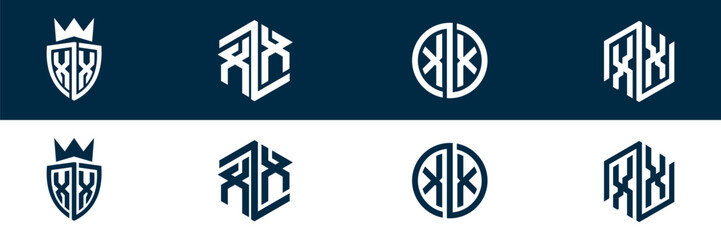 XX letter logo set design