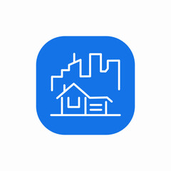 city skyscrapes icon sign vector