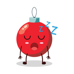 cute sleep expression of Christmas ball cartoon character