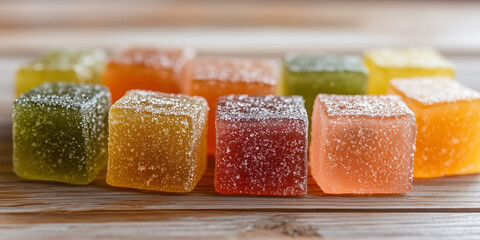 sea moss gummies on neutral background