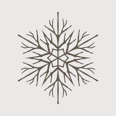 Roots Winter Snowflake Shape Brown Icon
