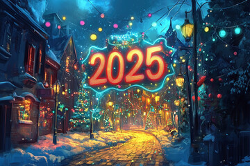 Obraz premium vibrant digital illustration of the numbers 