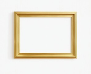 Elegant gold picture frame on white background
