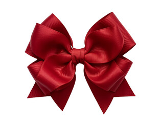 Elegant Red Bow on a Clean Transparent Background