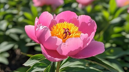 A vibrant pink peony flower captured in stunning close detail.


