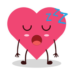 cute rest expression of heart cartoon character