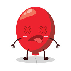 cute fainted expression of red balloon cartoon character