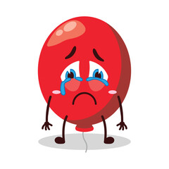cute cry expression of red balloon cartoon character