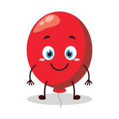 cute smile expression of red balloon cartoon character