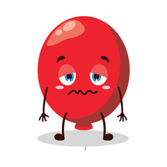 cute nope expression of red balloon cartoon character