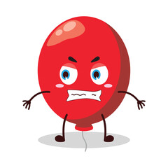 cute angry expression of red balloon cartoon character