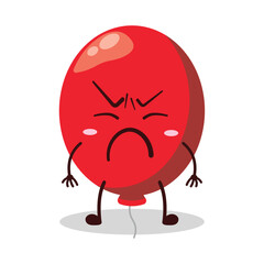 cute annoyed expression of red balloon cartoon character