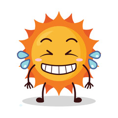 cute pleased expression of sun cartoon character