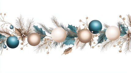 Elegant Christmas Ornaments with Holly and Pine for Holiday Decor