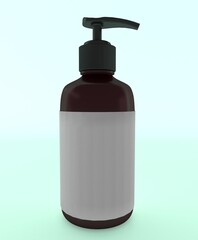 Blank white liquid soap bottle mockup on white background	
