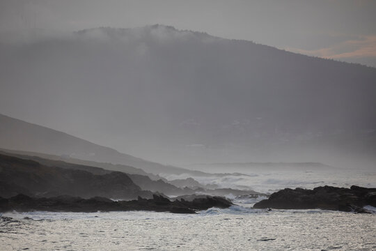 View of the Galician coast from the town of CAion in A Laracha
