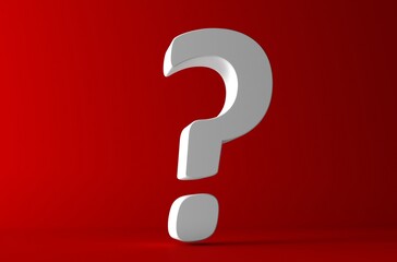Question mark on red background with copy space, question concept. ? icon.