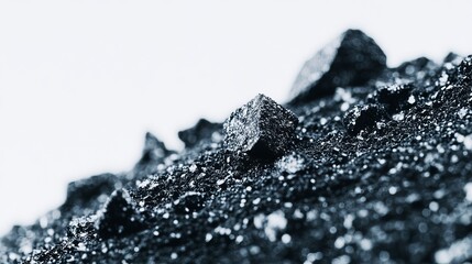 Black silicon carbide grains captured in macro detail.
