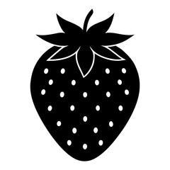 strawberry silhouette vector, Strawberry silhouette icon isolated on white background. Black outline symbol,