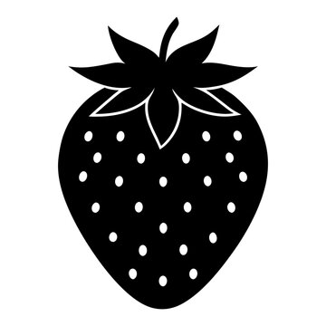 recommend clip art: strawberry silhouette vector, Strawberry silhouette icon isolated on white background. Black outline symbol,
