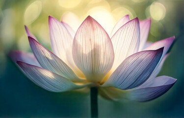 magical transparent petals illuminated by light, evoking a dreamy vibe